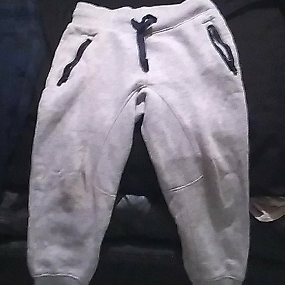 boys grey jogging pants with blue outline